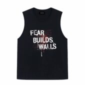 Fear Builds Walls Pink Floyd Front Tank Black - OtherBrick