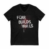 Fear Builds Walls Pink Floyd Front Vneck Black - OtherBrick