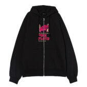 Pig Fly En Chair Et En Os Pink Floyd In The Flesh Concert Front Ziphoodie Black - OtherBrick