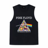 Pink Floyd Dark Side Of The Moon Flowers Front Tank Black - OtherBrick