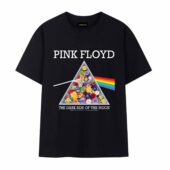 Pink Floyd Dark Side Of The Moon Flowers Front Tshirt Black - OtherBrick