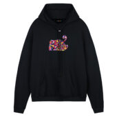 Pink Floyd Flowes Logo Front Hoodie Black - OtherBrick