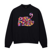 Pink Floyd Flowes Logo Front Sweatshirt Black - OtherBrick