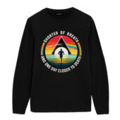 Shorter Of Breath And One Day Closer To Death Dsotm Pink Floyd Front Longsleeve Black - OtherBrick