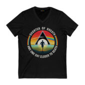 Shorter Of Breath And One Day Closer To Death Dsotm Pink Floyd Front Vneck Black - OtherBrick