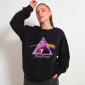 The Barber Kevin Bacon Dark Side Of The Moon Pink Floyd Front Sweater Woman Black  - OtherBrick