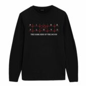 The Dark Side Of The Moon 50th Anniversary Heartbeat Pink Floyd Front Longsleeve Black - OtherBrick
