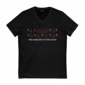 The Dark Side Of The Moon 50th Anniversary Heartbeat Pink Floyd Front Vneck Black - OtherBrick