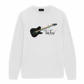 The Dark Side Of The Moon Heartbeat Guitar Pink Floyd Front Longsleeve White - OtherBrick