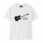 The Dark Side Of The Moon Heartbeat Guitar Pink Floyd Front Tshirt White - OtherBrick