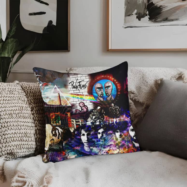 Pink Floyd The Wall DSOTM Division Bell And Atom Heart Mother Art Cushion Pillow