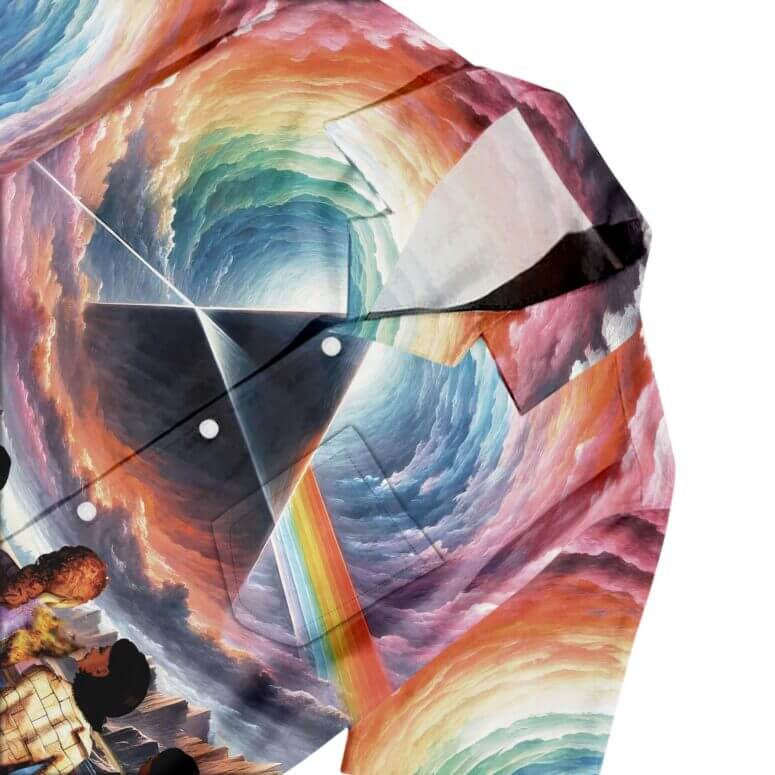 Dark Side Of The Moon Prism Over Serene Lake Pink Floyd Back Art Hawaiian Shirt Dark Side Of The Moon Prism Over Serene Lake Pink Floyd Back Art Hawaiian Shirt