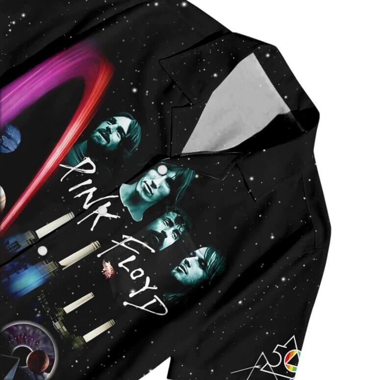 Dark Side Of The Moon Prism Over Serene Lake Pink Floyd Back Art Hawaiian Shirt
