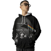 Hoodie Front Dark Side Of The Moon Pink Floyd Band On The Moon Hoodie - OtherBrick