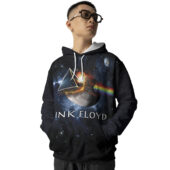 Hoodie Front Dark Side Of The Moon Universe Galaxy Pink Floyd Hoodie - OtherBrick