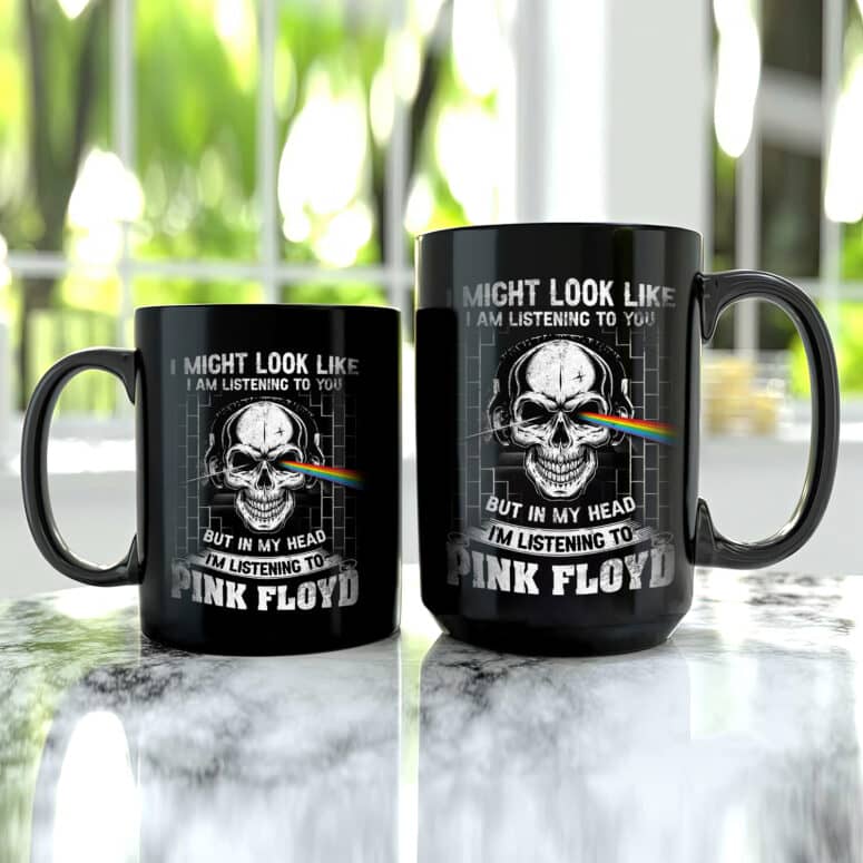 I Might Look Like I Am Listening To You But In My Head I'm Listening to Pink Floyd DSOTM Skull Mug I Might Look Like I Am Listening To You But In My Head I'm Listening to Pink Floyd DSOTM Skull Mug