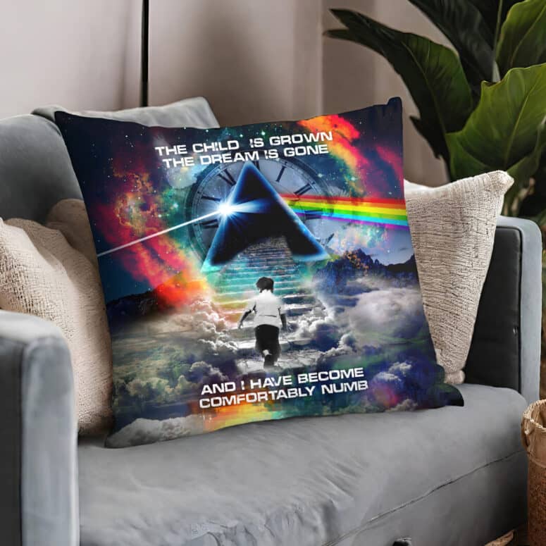 The Child Is Grown Comfortably Numb Pink Floyd Time DSOTM Cushion Pillow The Child Is Grown Comfortably Numb Pink Floyd Time DSOTM Cushion Pillow