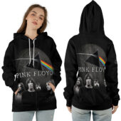 Ziphoodie Dark Side Of The Moon Pink Floyd Band On The Moon Hoodie - OtherBrick