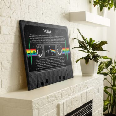 Personalized Pink Floyd Song Lyrics and photo Cassette Tape Couple Canvas