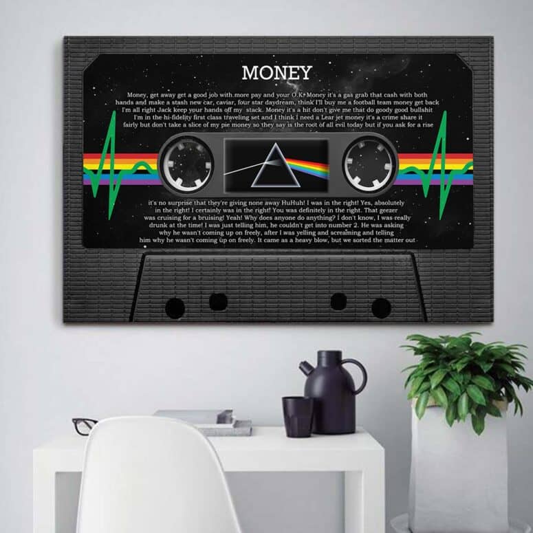 Personalized Pink Floyd Song Lyrics and photo Cassette Tape Couple Canvas Personalized Pink Floyd Song Lyrics and photo Cassette Tape Couple Canvas