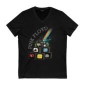 Dsotm Pink Floyd Album Television Vintage Front Vneck Black - OtherBrick