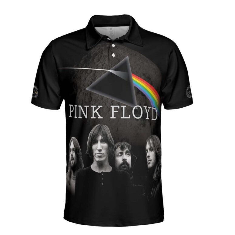 Dark Side Of The Moon Pink Floyd Band On The Moon Polo Shirt