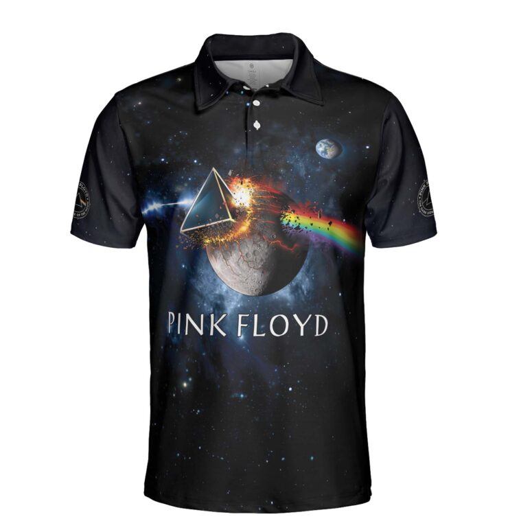 Dark Side Of The Moon Universe Galaxy Pink Floyd Polo Shirt Dark Side Of The Moon Universe Galaxy Pink Floyd Polo Shirt