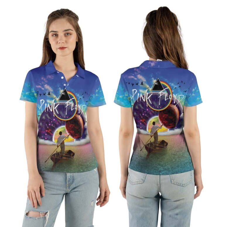 The Endless River x Pulse Album And Eclipse DSOTM Rainbow Ring Art Polo Shirt The Endless River x Pulse Album And Eclipse DSOTM Rainbow Ring Art Polo Shirt