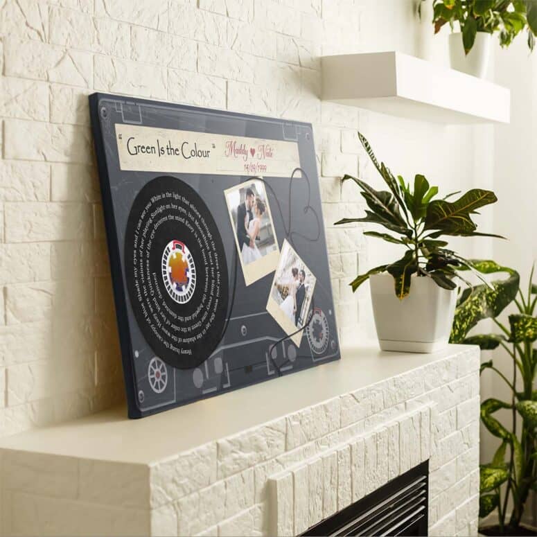 Personalized Pink Floyd Song Lyrics and photo Cassette Tape Couple Canvas Personalized Pink Floyd Song Lyrics and photo Cassette Tape Couple Canvas