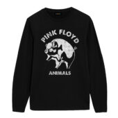 Pig Fly Pink Floyd Animals Album Vintage Front Longsleeve Black - OtherBrick