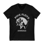Pig Fly Pink Floyd Animals Album Vintage Front Vneck Black - OtherBrick
