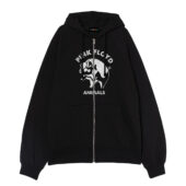 Pig Fly Pink Floyd Animals Album Vintage Front Ziphoodie Black - OtherBrick