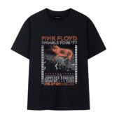 Pink Floyd Animals Tour 1977 At The Jeppesen Stadium Texas Front Tshirt Black - OtherBrick