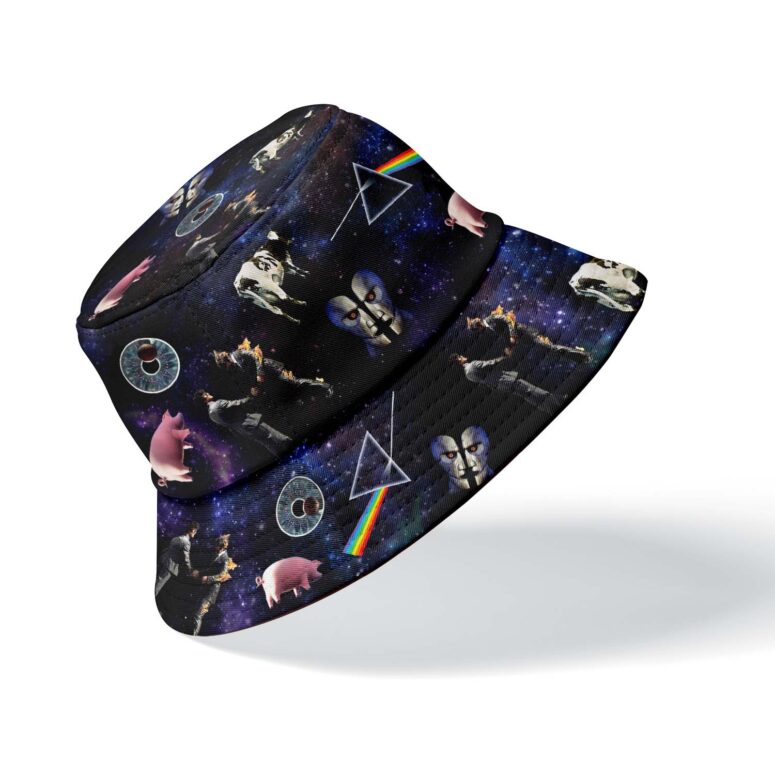Pink Floyd DSOTM WYWH The Division Bell Atom Heart Mother Pig And Pulse Bucket Hat Pink Floyd DSOTM WYWH The Division Bell Atom Heart Mother Pig And Pulse Bucket Hat