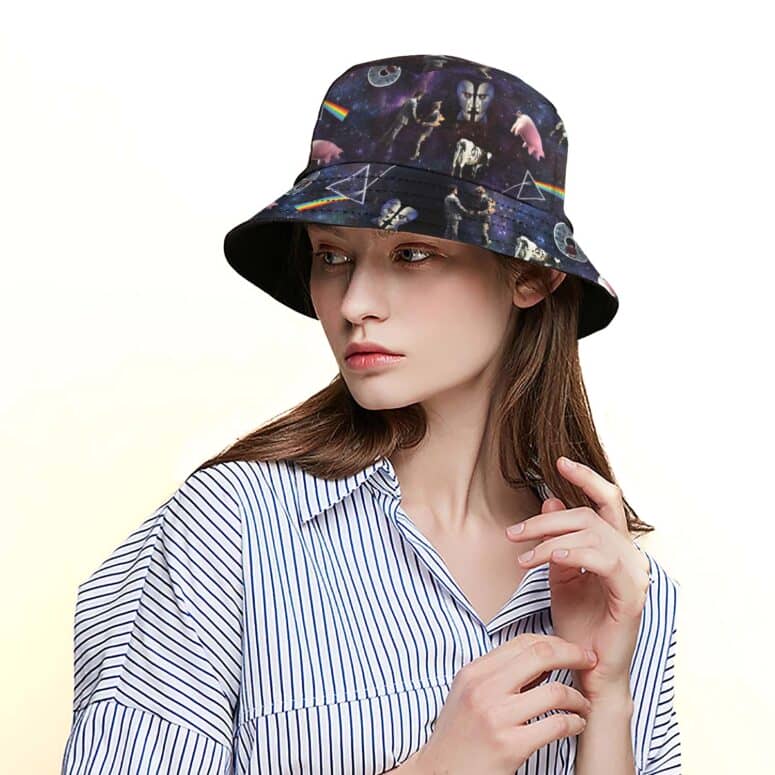Pink Floyd DSOTM WYWH The Division Bell Atom Heart Mother Pig And Pulse Bucket Hat Pink Floyd DSOTM WYWH The Division Bell Atom Heart Mother Pig And Pulse Bucket Hat
