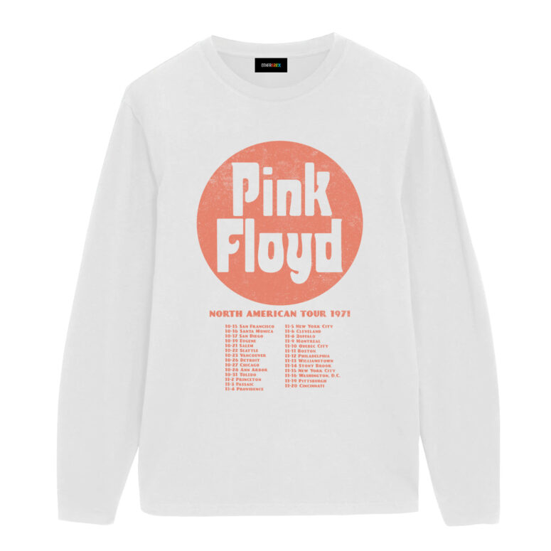 Pink Floyd North American Tour Dates 1971 Live Concert Rock Band Shirt