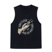 Pink Floyd Wish You Were Here 1975 Machine Front Tank Black - OtherBrick