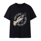 Pink Floyd Wish You Were Here 1975 Machine Front Tshirt Black - OtherBrick