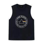Rock Band Pink Floyd Dark Side Of The Moon Logo Front Tank Black - OtherBrick