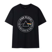 Rock Band Pink Floyd Dark Side Of The Moon Logo Front Tshirt Black - OtherBrick