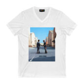 Wish You Were Here Album Cover Front Vneck White - OtherBrick