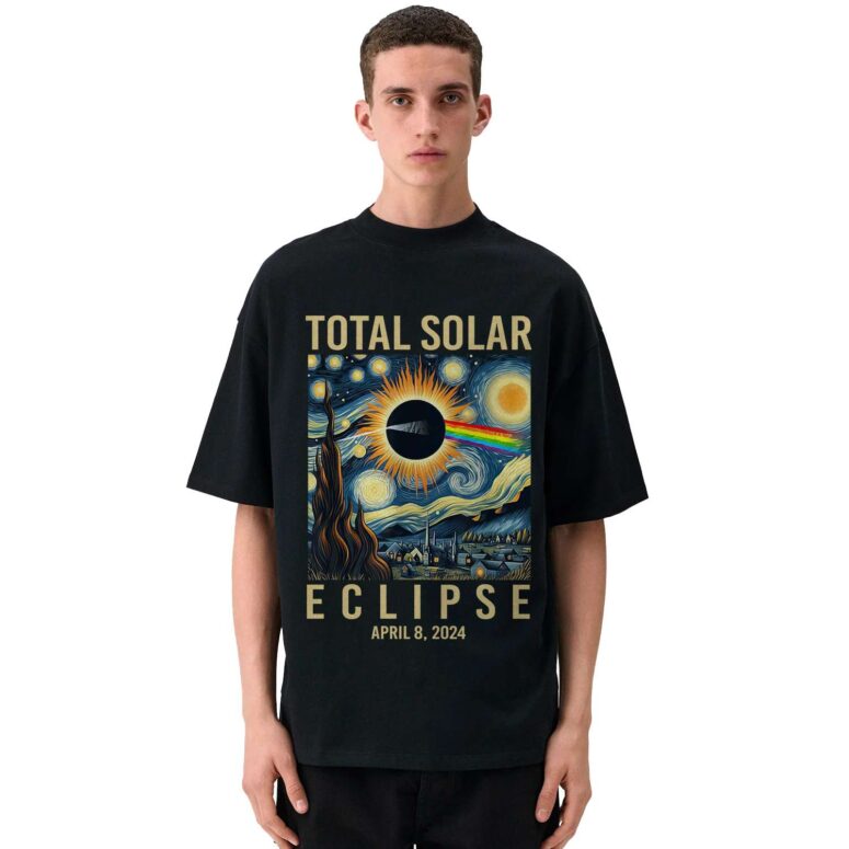 Pink Floyd TDSOTM Van Gogh Starry Night Total Solar Eclipse April 8 2024 Shirt