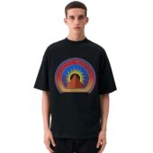 Mockup Tshirt Black Man Front Pyramid Sunrise Eclipse 1972 Dark Side Of The Moon Tour - OtherBrick