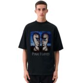 Mockup Tshirt Black Man Front Vintage Pink Floyd Division Bell European Tour 1994 Art Front - OtherBrick