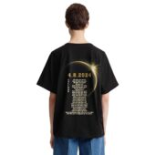 Mockup Tshirt Black Woman Back The Dark Side Of The Moon Eclipse Lyric 8 April 2024 Pink Floyd B - OtherBrick