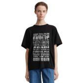 Mockup Tshirt Black Woman Front And You Run And You Run To Catch Up With The Sun Time Lyric Pink Floyd - OtherBrick