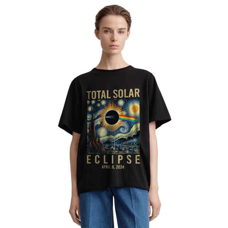 Pink Floyd TDSOTM Van Gogh Starry Night Total Solar Eclipse April 8 2024 Shirt