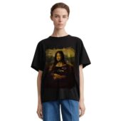 Mockup Tshirt Black Woman Front Pink Floyd Tdsotm Vinyl Disk Animals Atom Heart Mother Monalisa Parody Shirt - OtherBrick