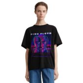 Mockup Tshirt Black Woman Front The Division Bell Vaporwave Pink Floyd Tshirt Hoodie Sweatshirt - OtherBrick