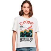 Mockup Tshirt White Woman Front Japanese Pink Floyd Darker Side Of The Rising Sun 1972 - OtherBrick